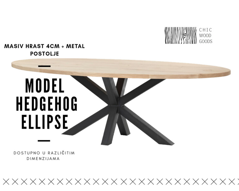 Trpezarijski sto Hedgehog Ellipse